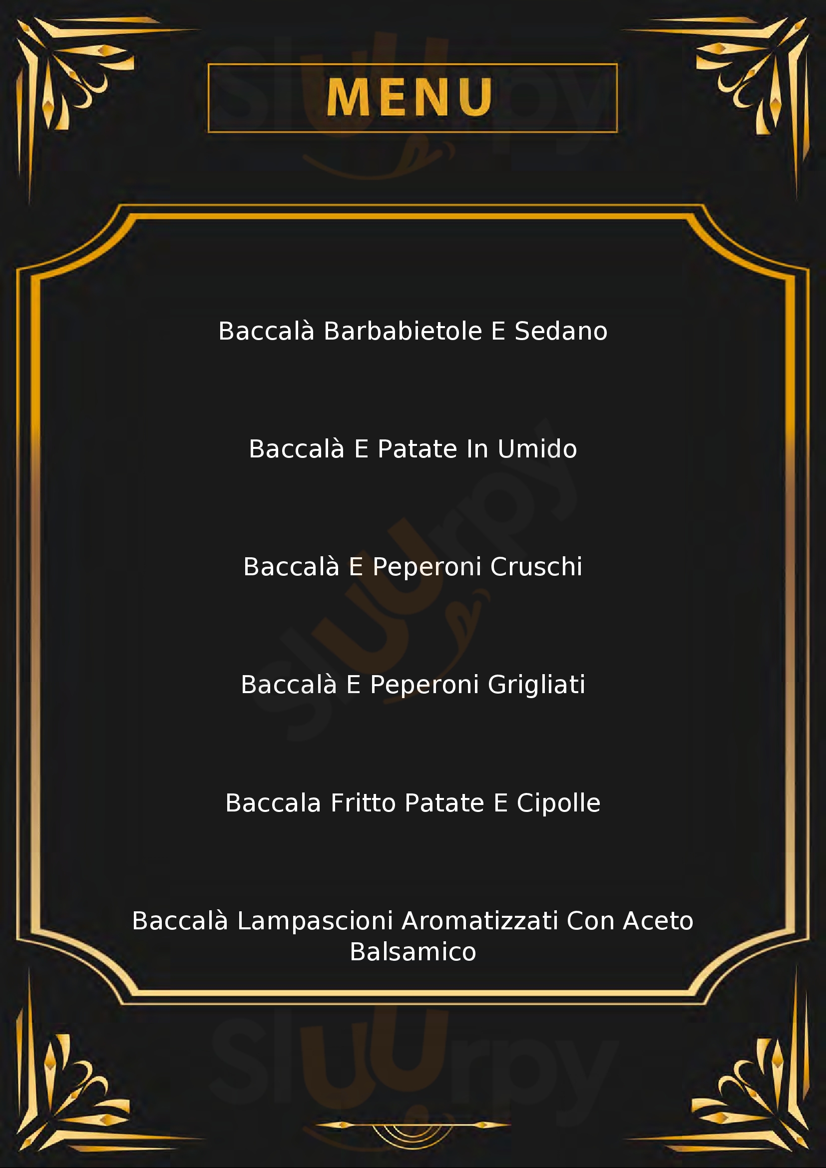 Osteria del Baccalà Terranova di Pollino menù 1 pagina