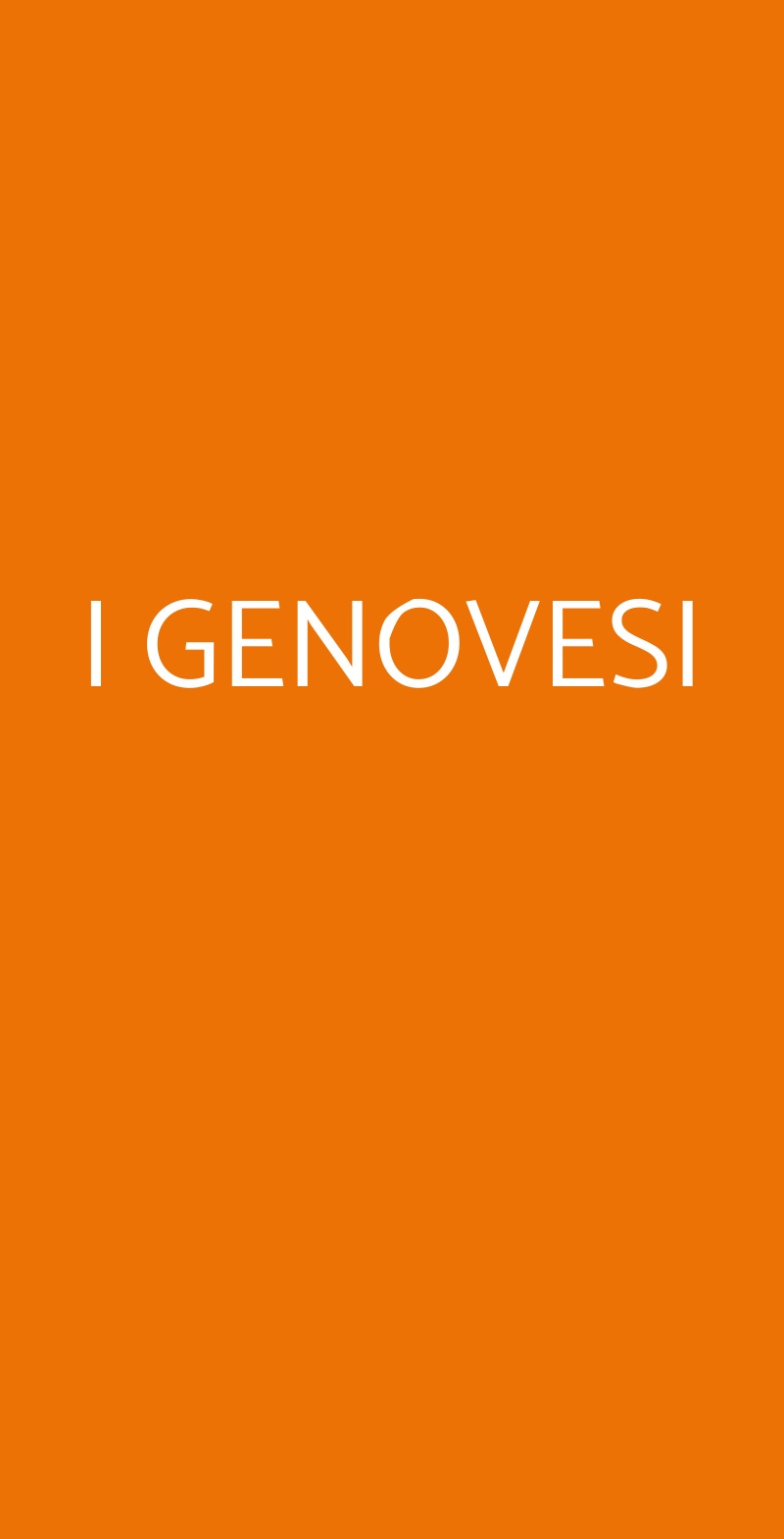 I GENOVESI Genova menù 1 pagina