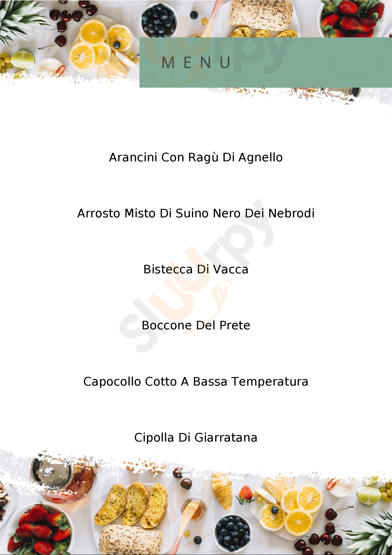 osteria del maiale nero di Franco Borrello & Figli Raccuja menù 1 pagina