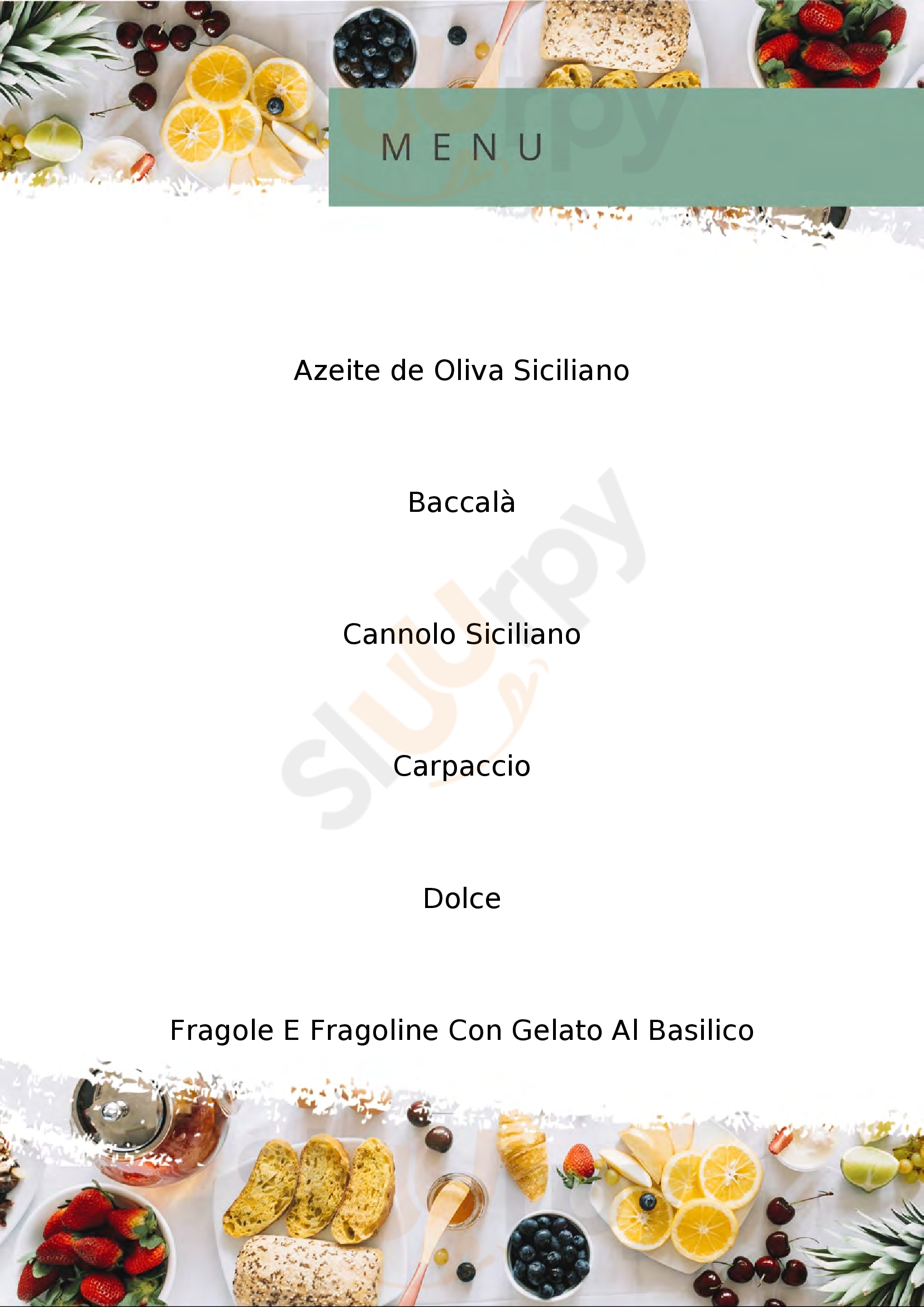 Osteria Siciliana Roma menù 1 pagina