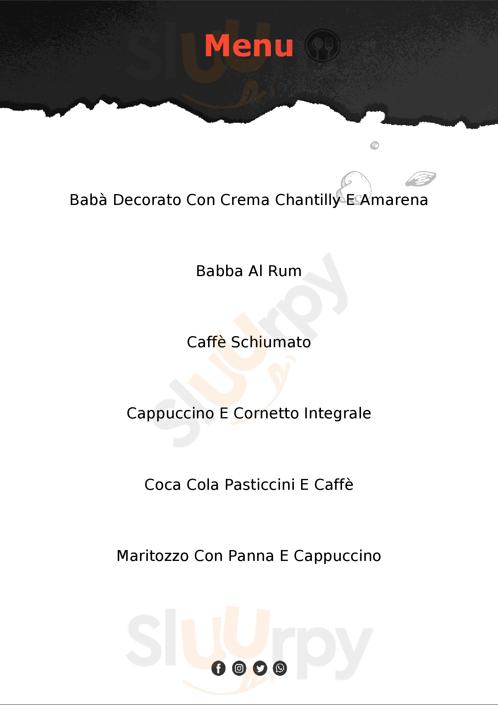 Caffè Pasticceria Vincente Roma menù 1 pagina