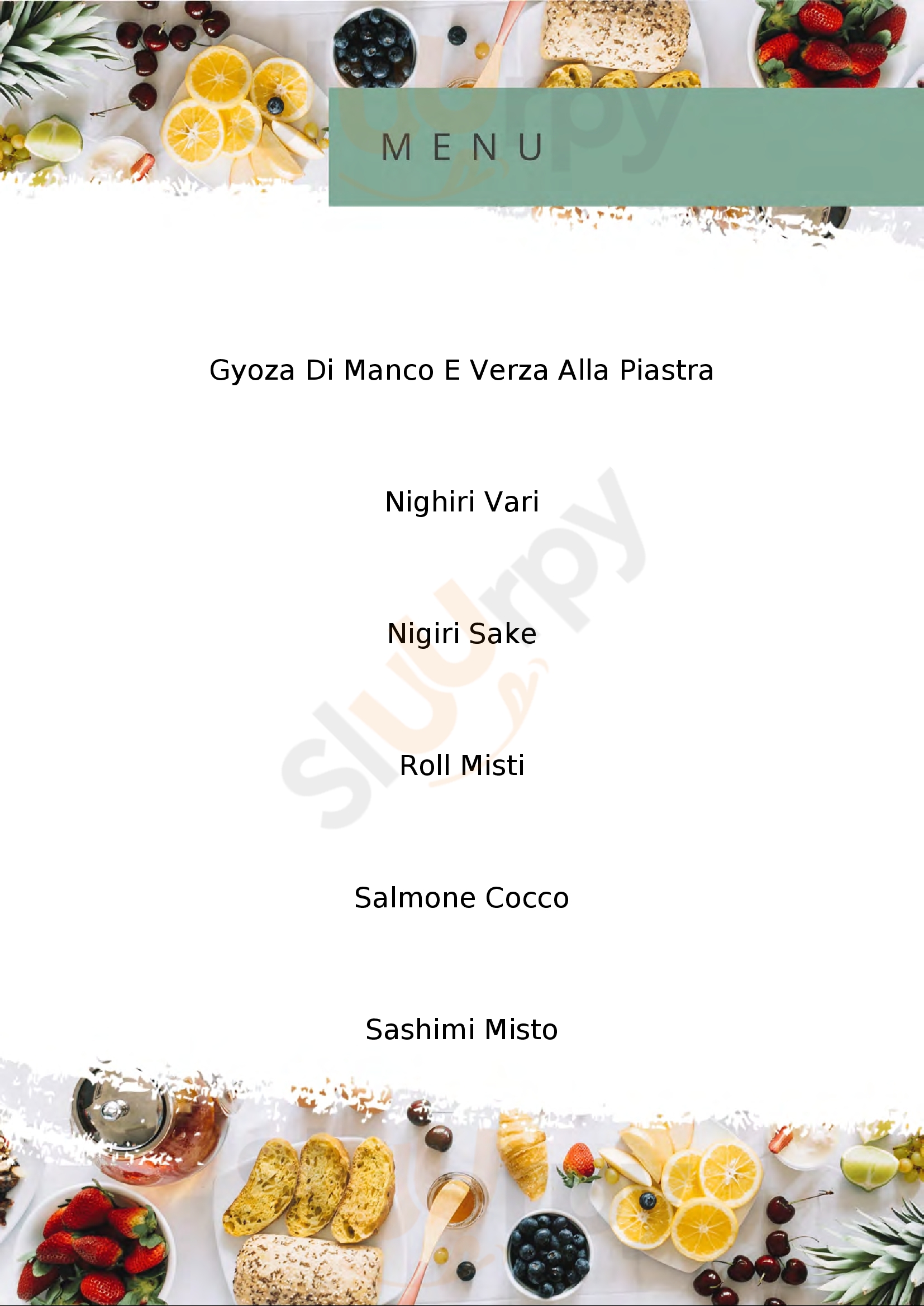 Goki Sushi Experience Roma menù 1 pagina
