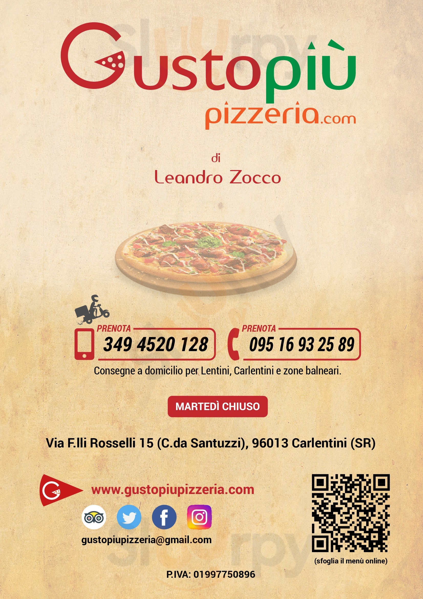 Gusto Più Pizzeria Carlentini menù 1 pagina
