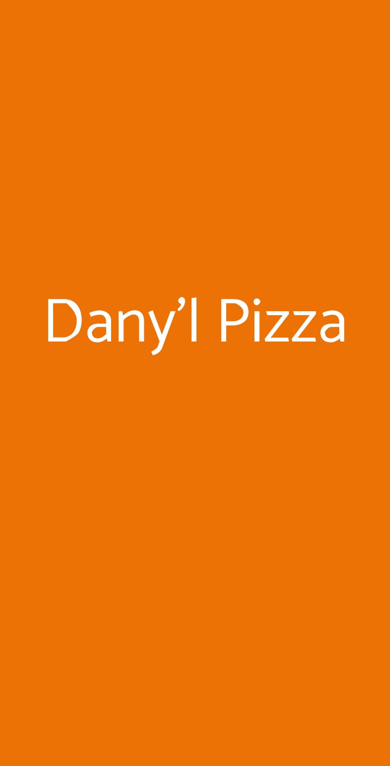 Dany'l Pizza Sassari menù 1 pagina