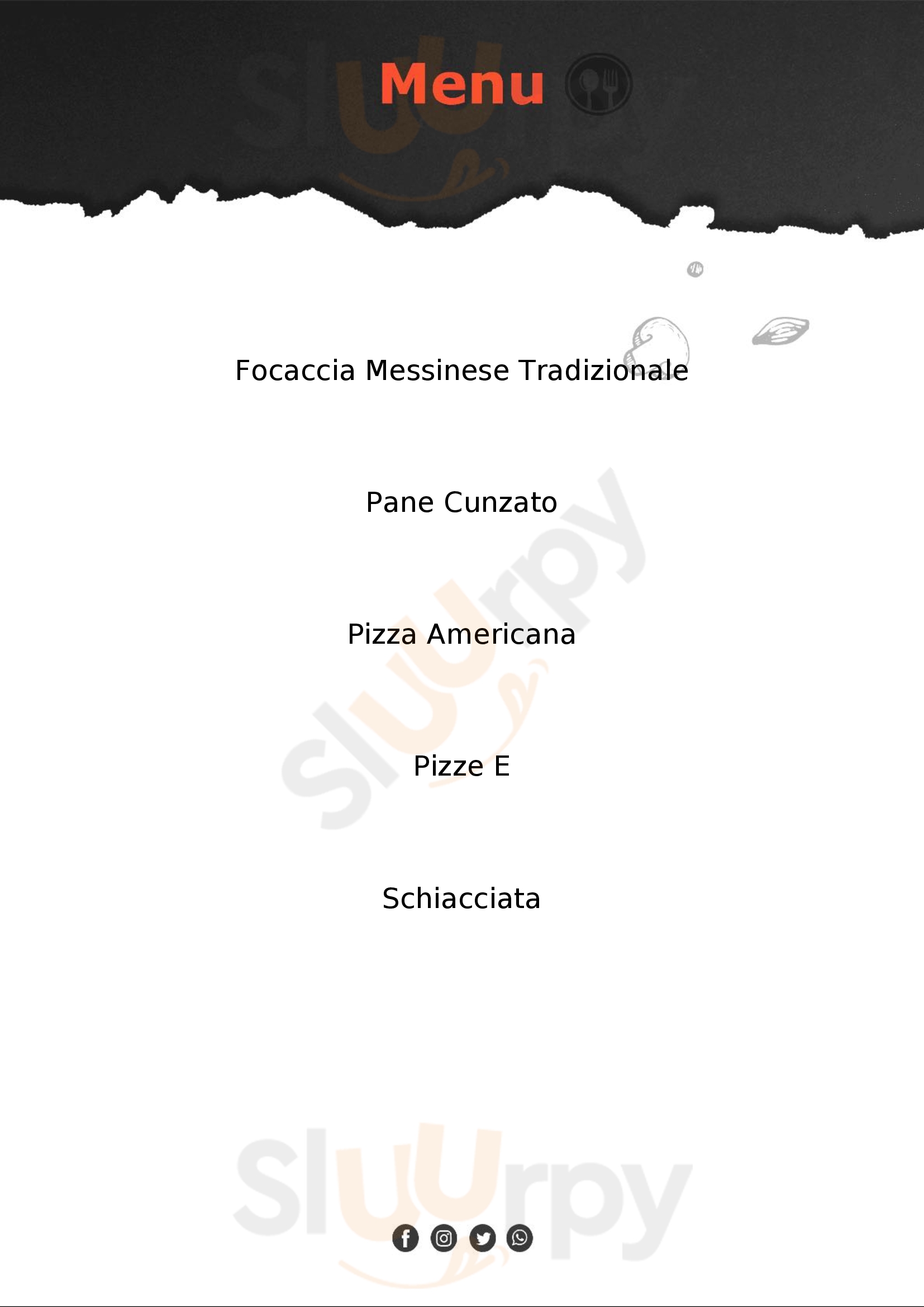 Criscito Pizzeria e Focacceria Messina menù 1 pagina