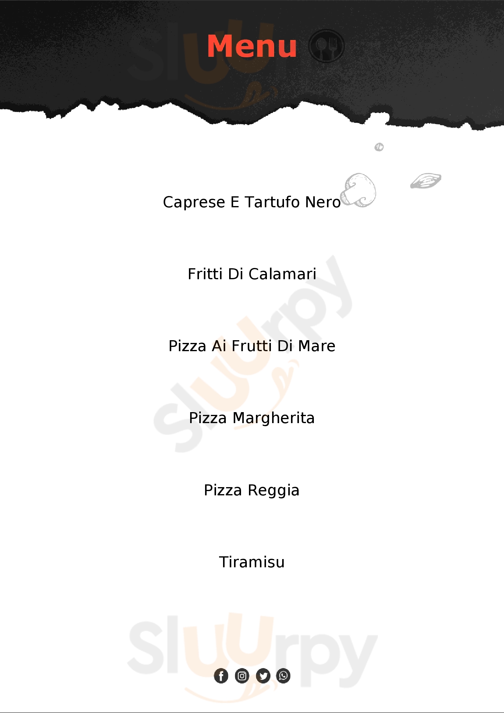 Pizzeria La Reggia Millesimo menù 1 pagina