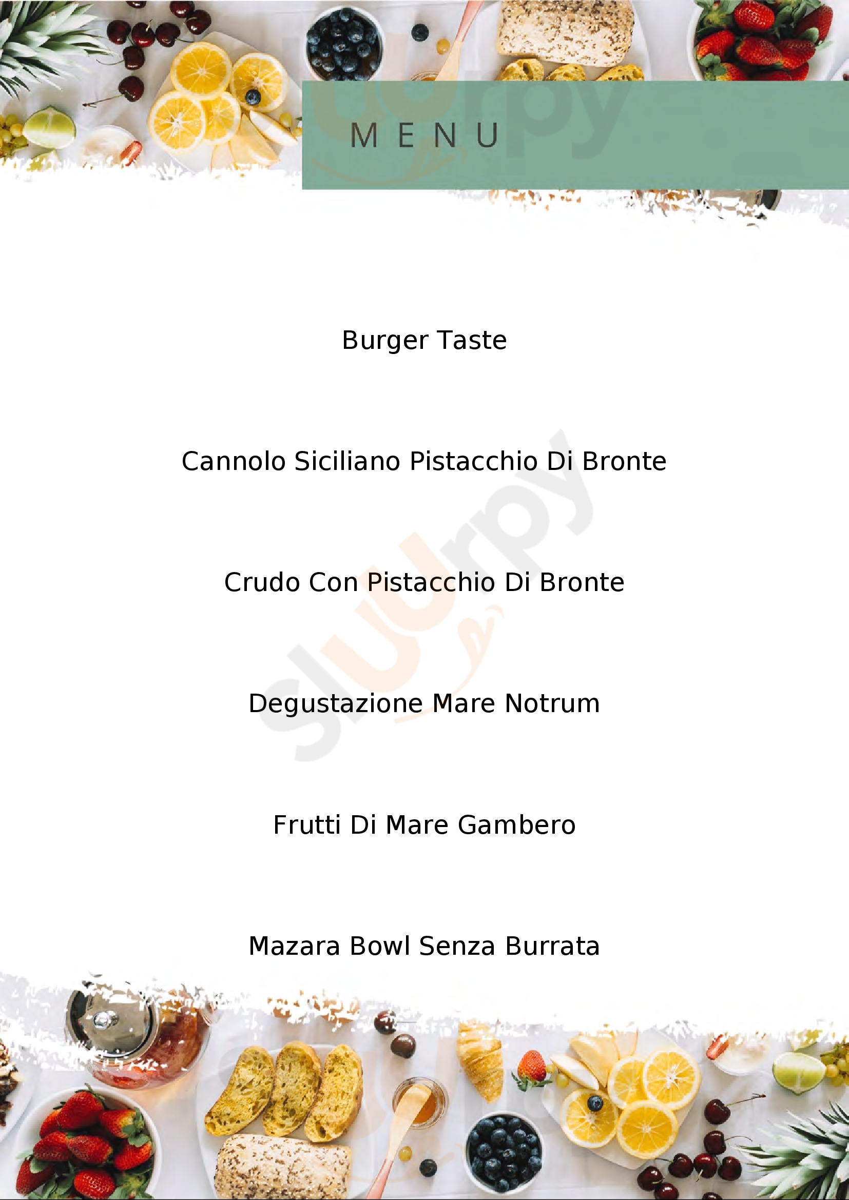 Sicilian Taste Messina menù 1 pagina