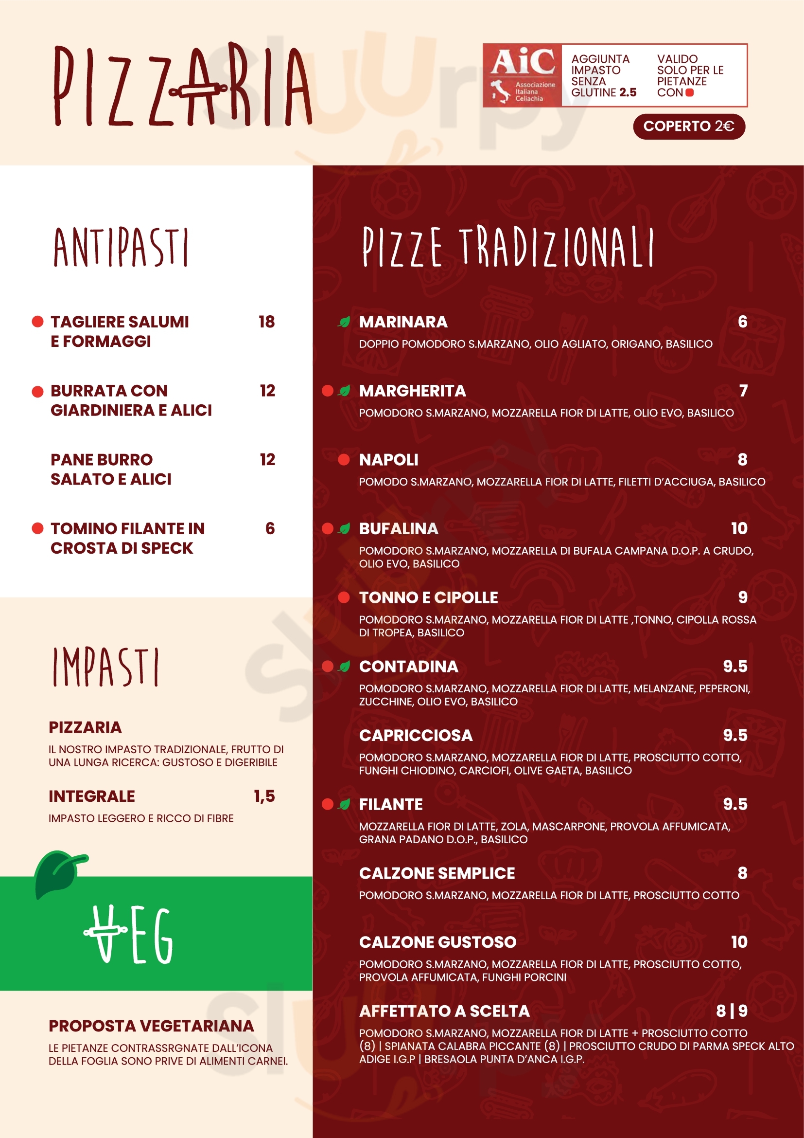 Pizzaria Busto Arsizio Busto Arsizio menù 1 pagina