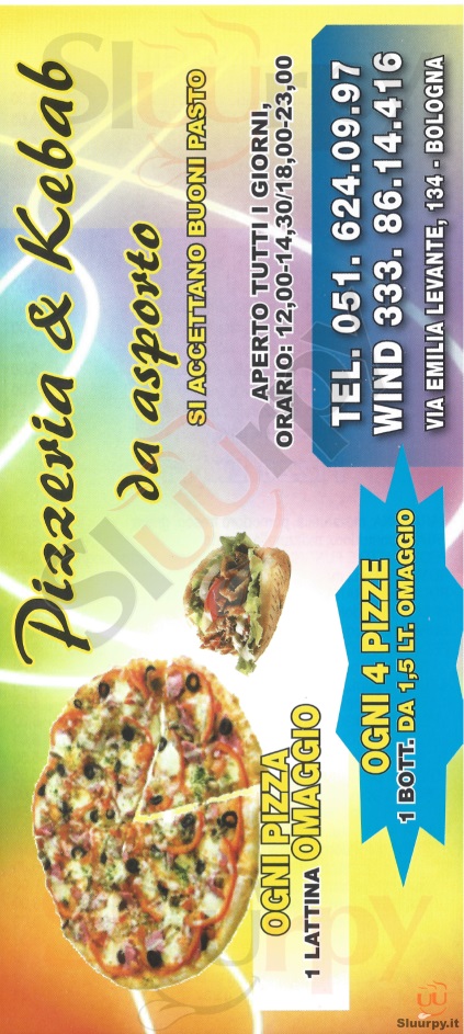 Pizzeria & Kebab da Asporto Bologna menù 1 pagina