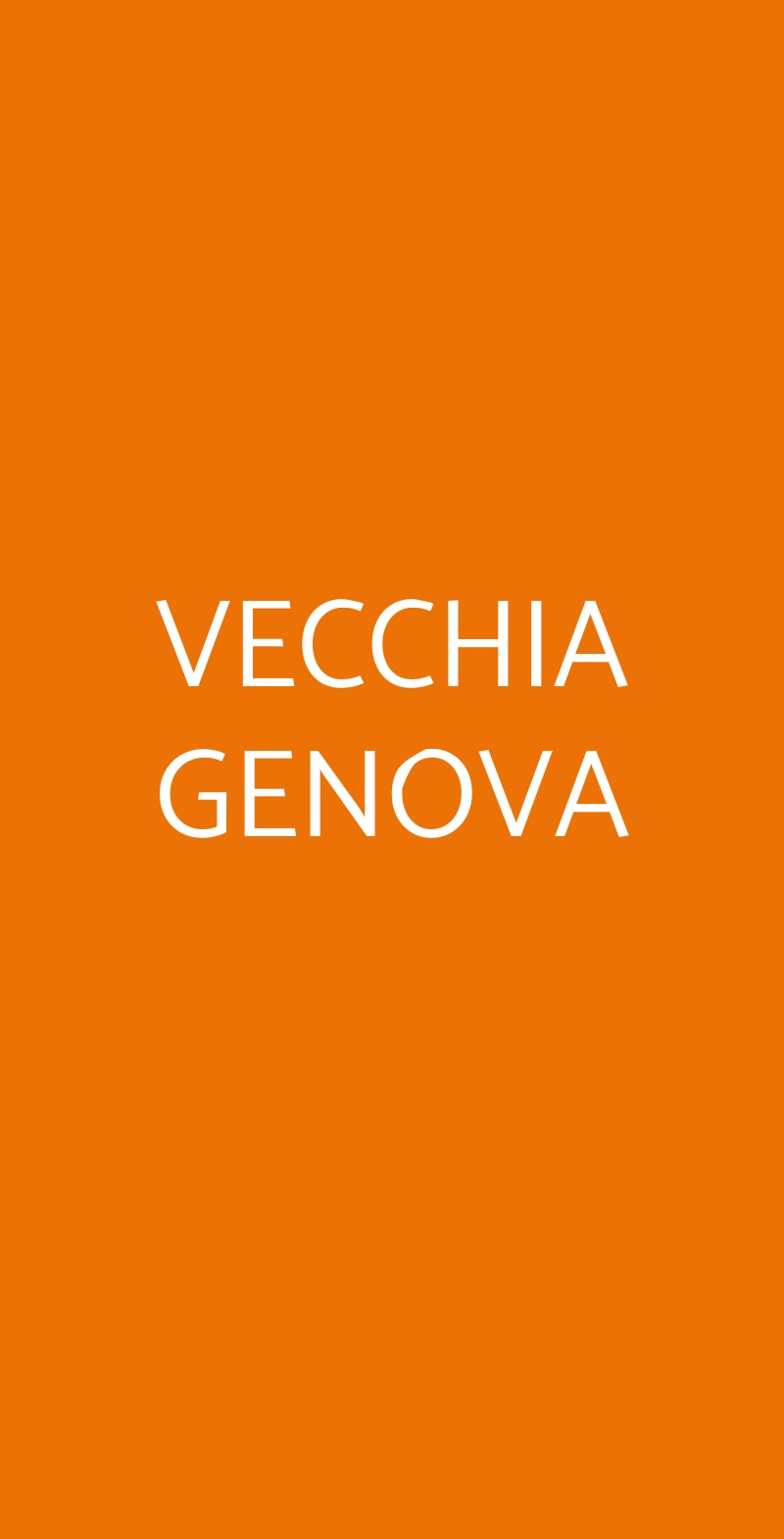 VECCHIA GENOVA Genova menù 1 pagina