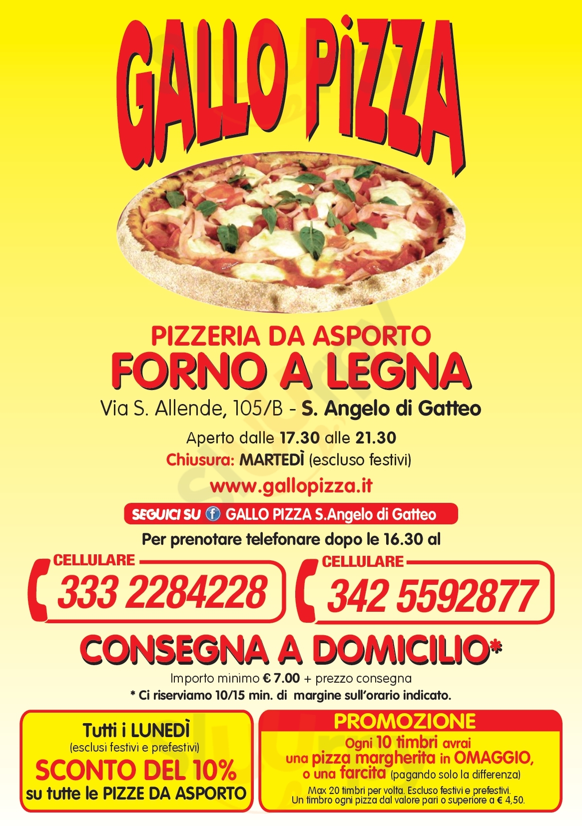 Gallo Pizza Sant'Angelo menù 1 pagina