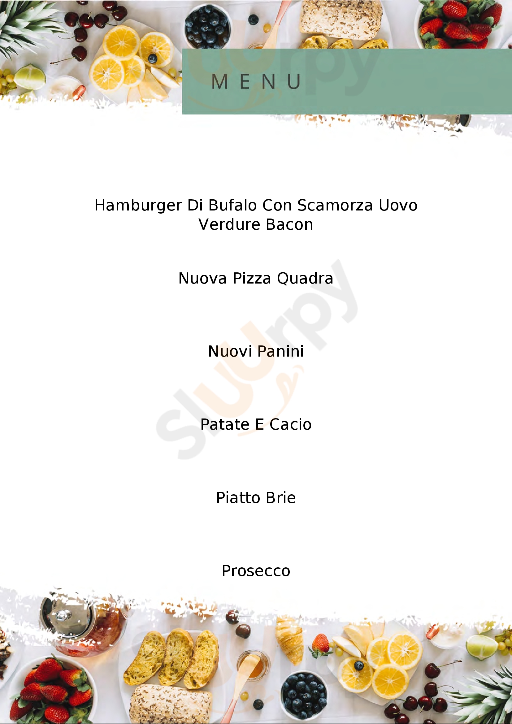 Cavò Food & Drink Cosenza menù 1 pagina