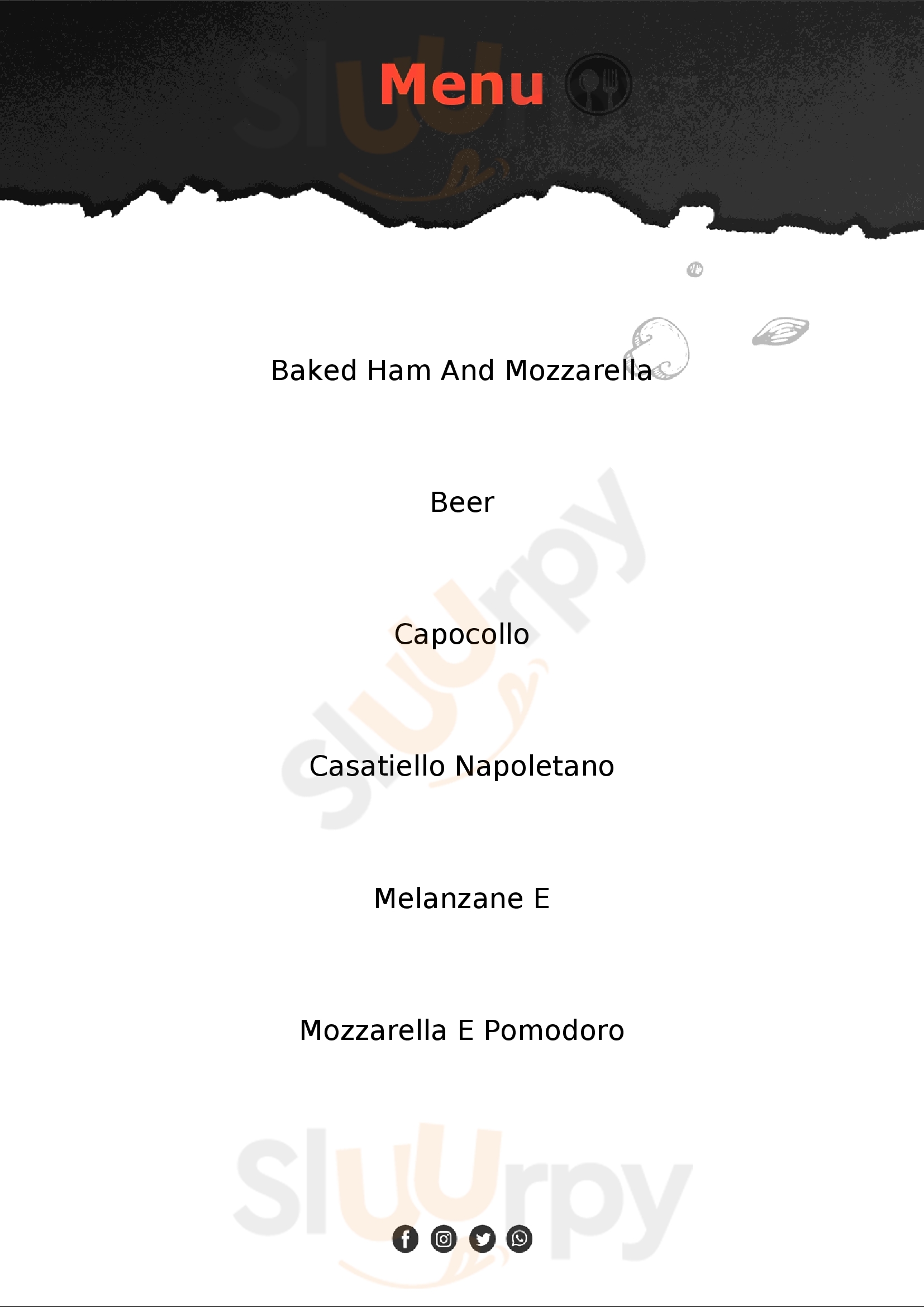 Pizzeria Acqua & Farina Roma menù 1 pagina