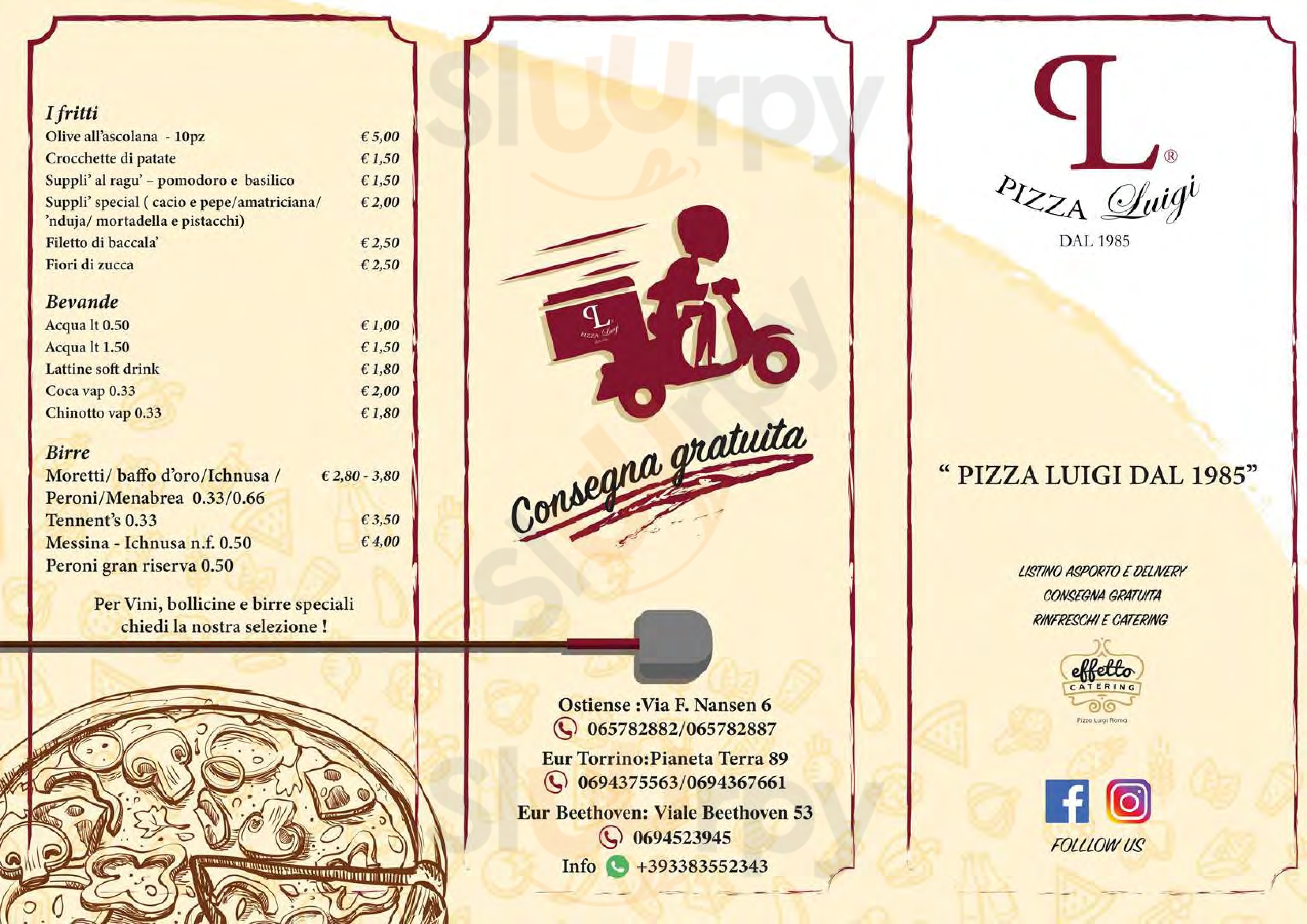 Pizza Luigi Pianeta Terra Roma menù 1 pagina