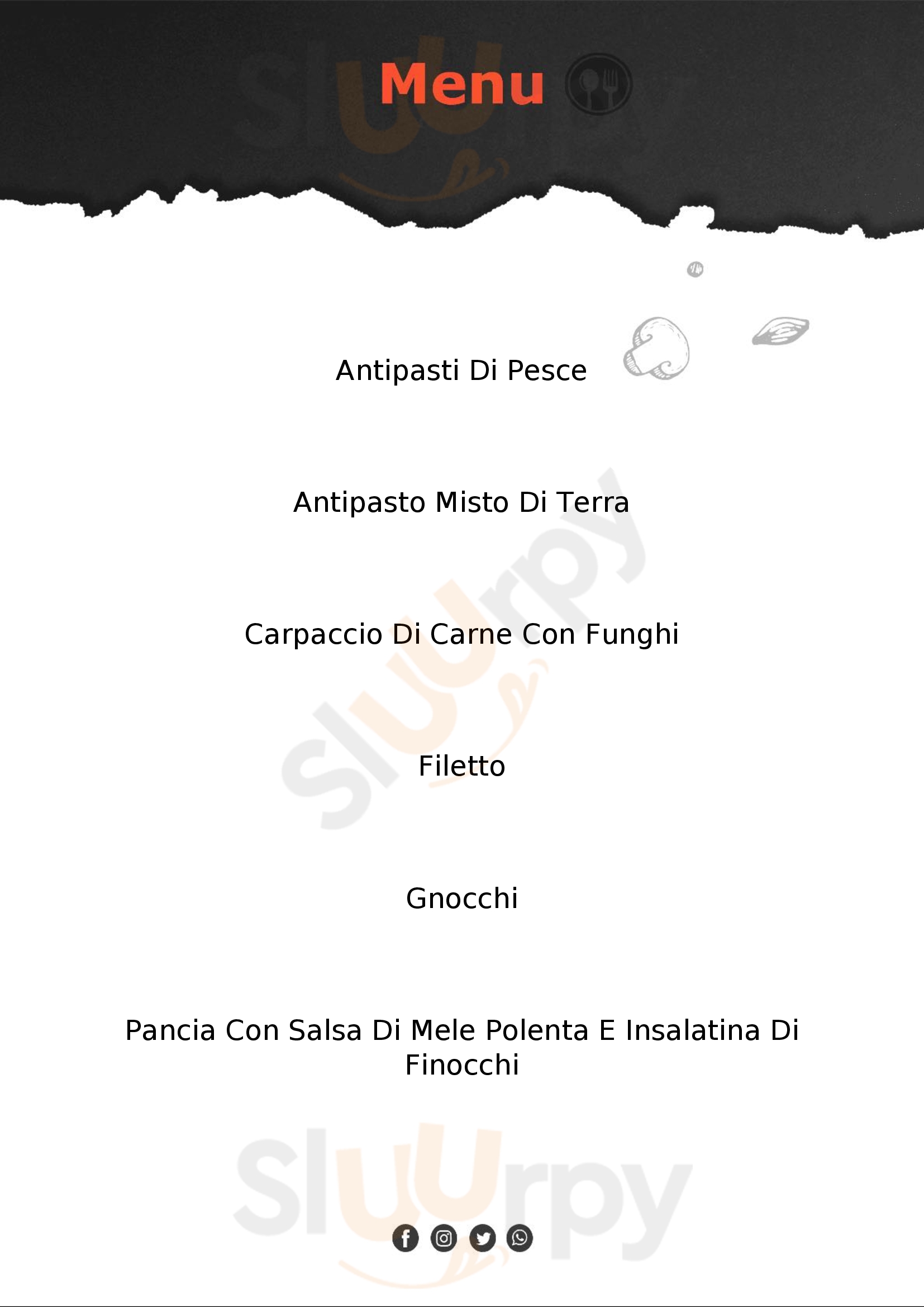 A La Cort Ristorante Predazzo menù 1 pagina