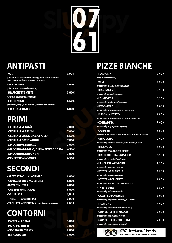 0761 | Trattoria/Pizzeria Vignanello menù 1 pagina