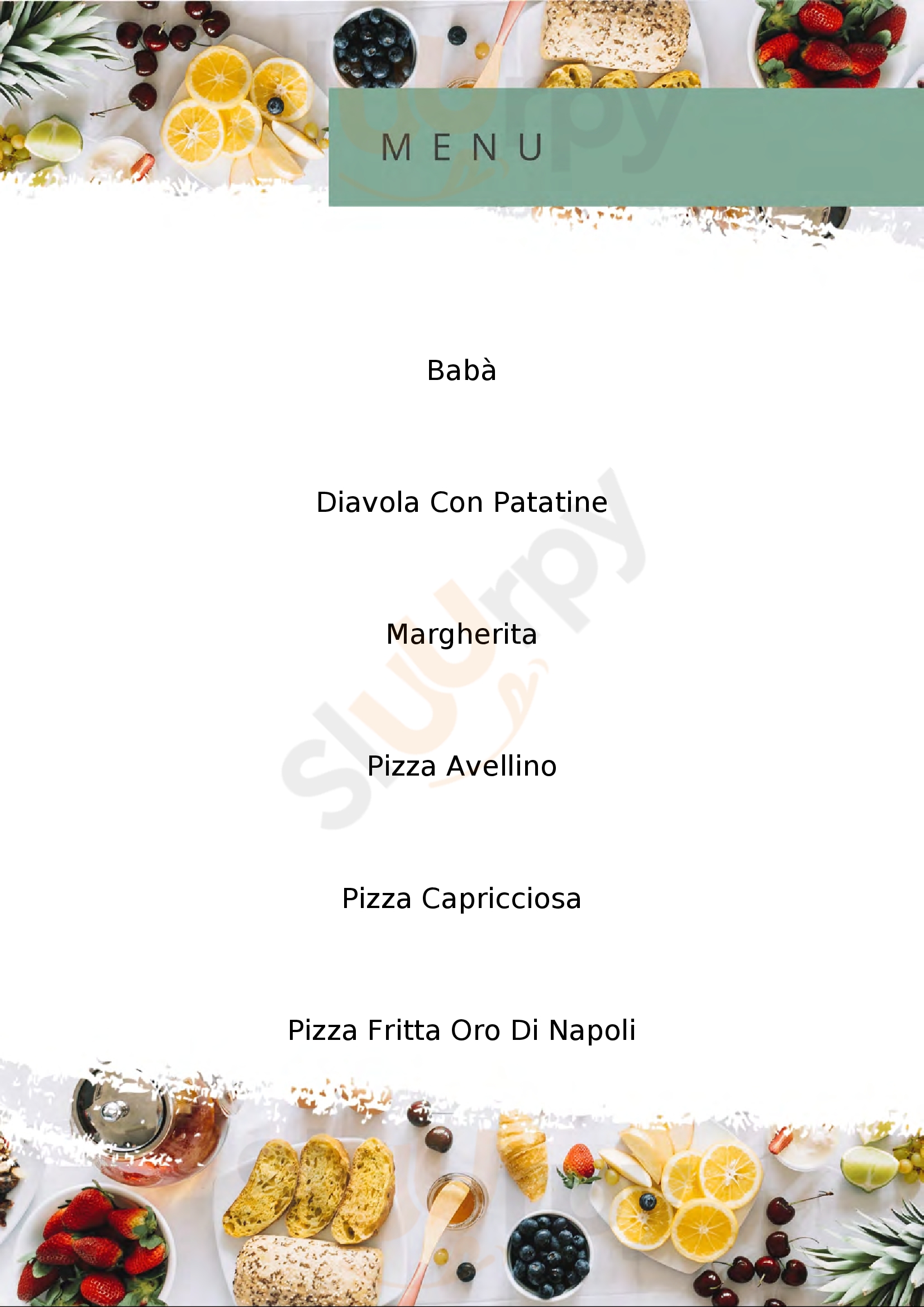 Pizzus Marghera menù 1 pagina