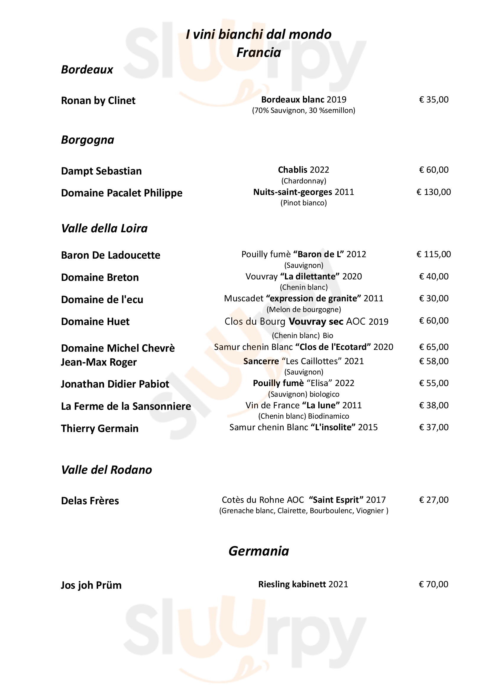 Enoteca del Calcagnino Formigine menù 1 pagina