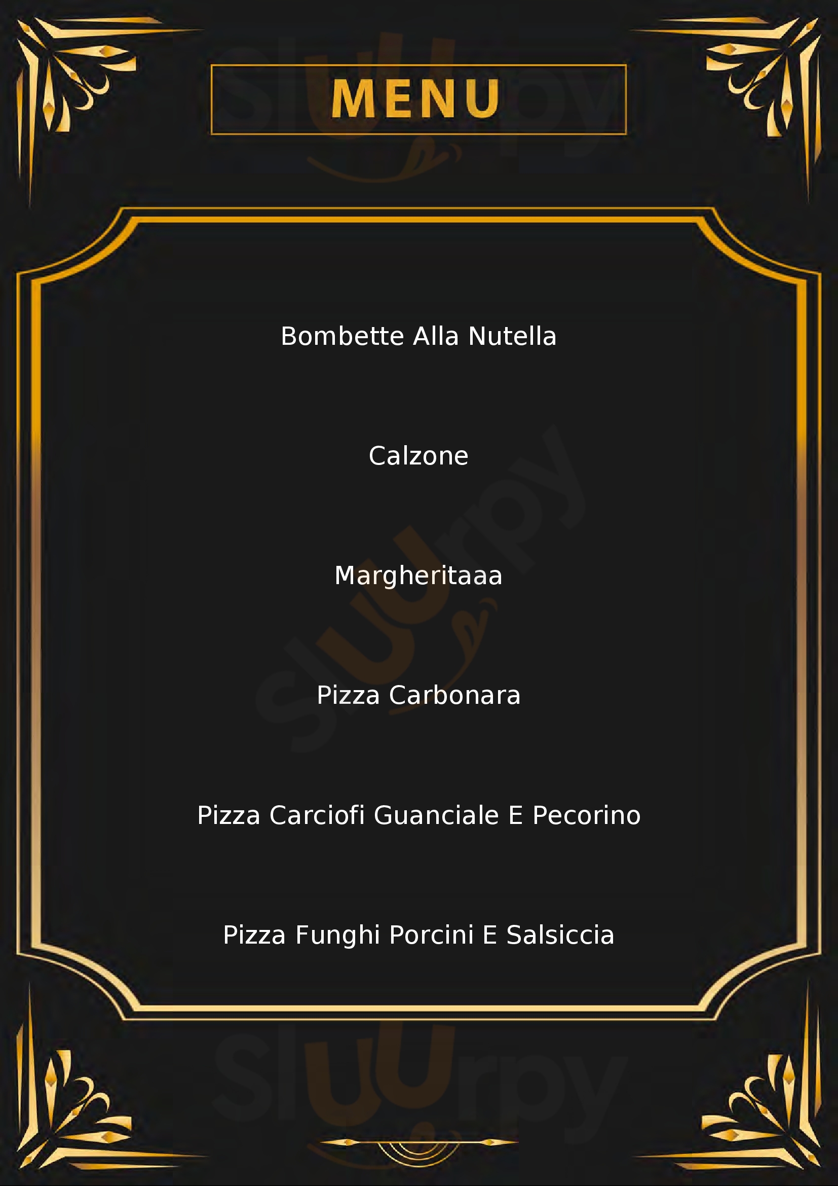 Pizzeria Platea Roma menù 1 pagina