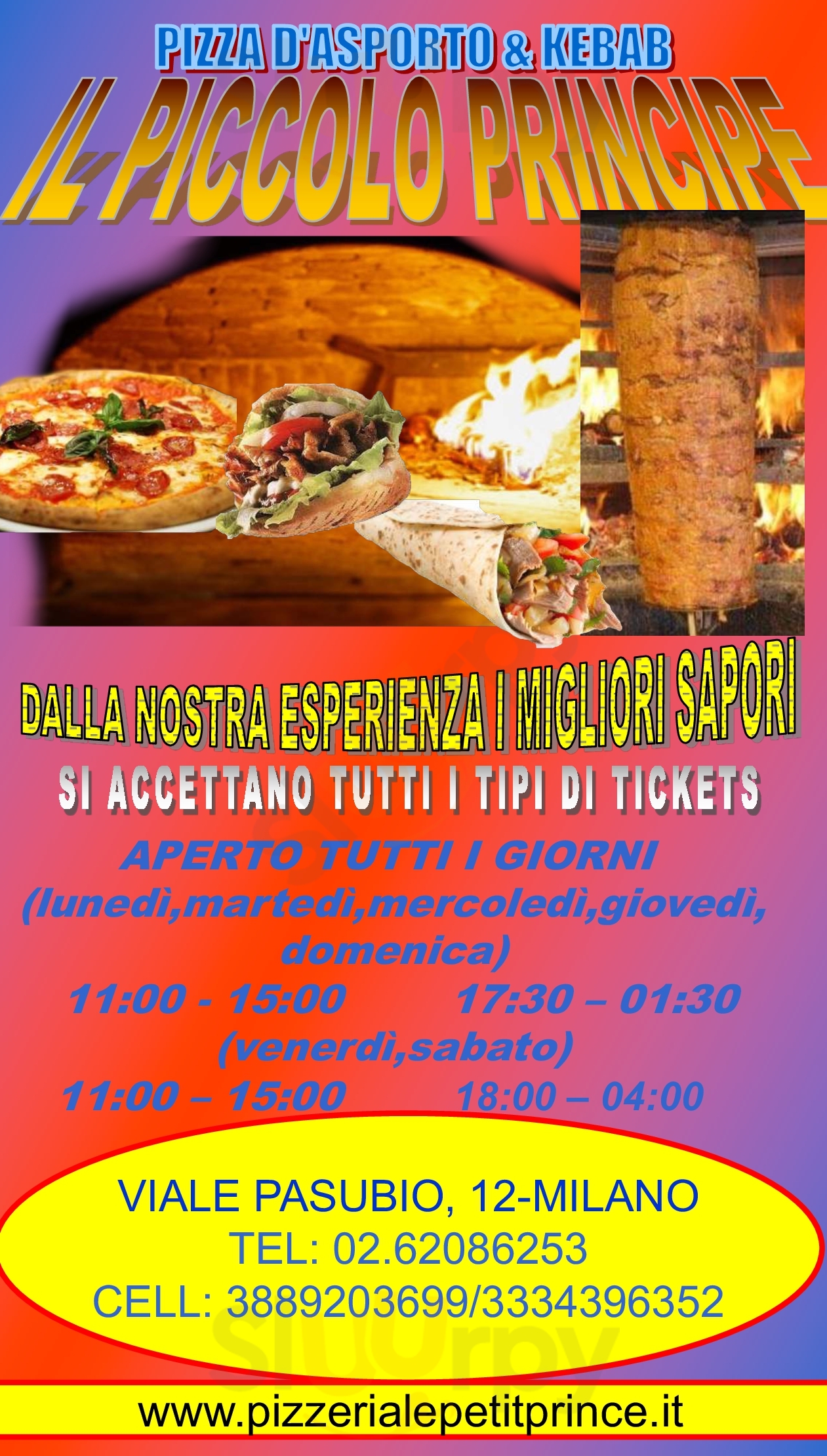 Kebab e Pizza Garibaldi Milano menù 1 pagina