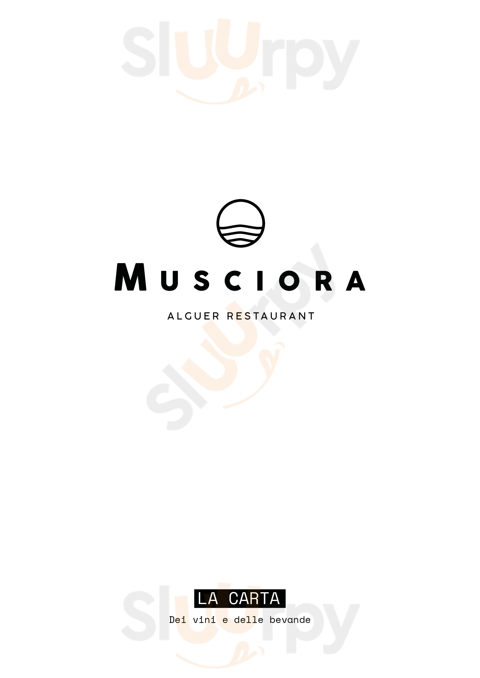 Musciora Alguer Restaurant Alghero menù 1 pagina