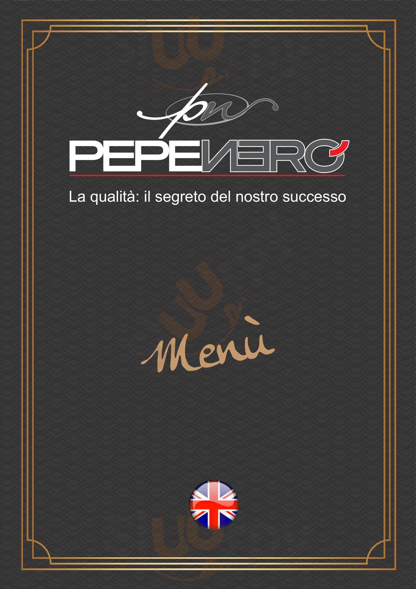 Pepe Nero Cafè Milano menù 1 pagina