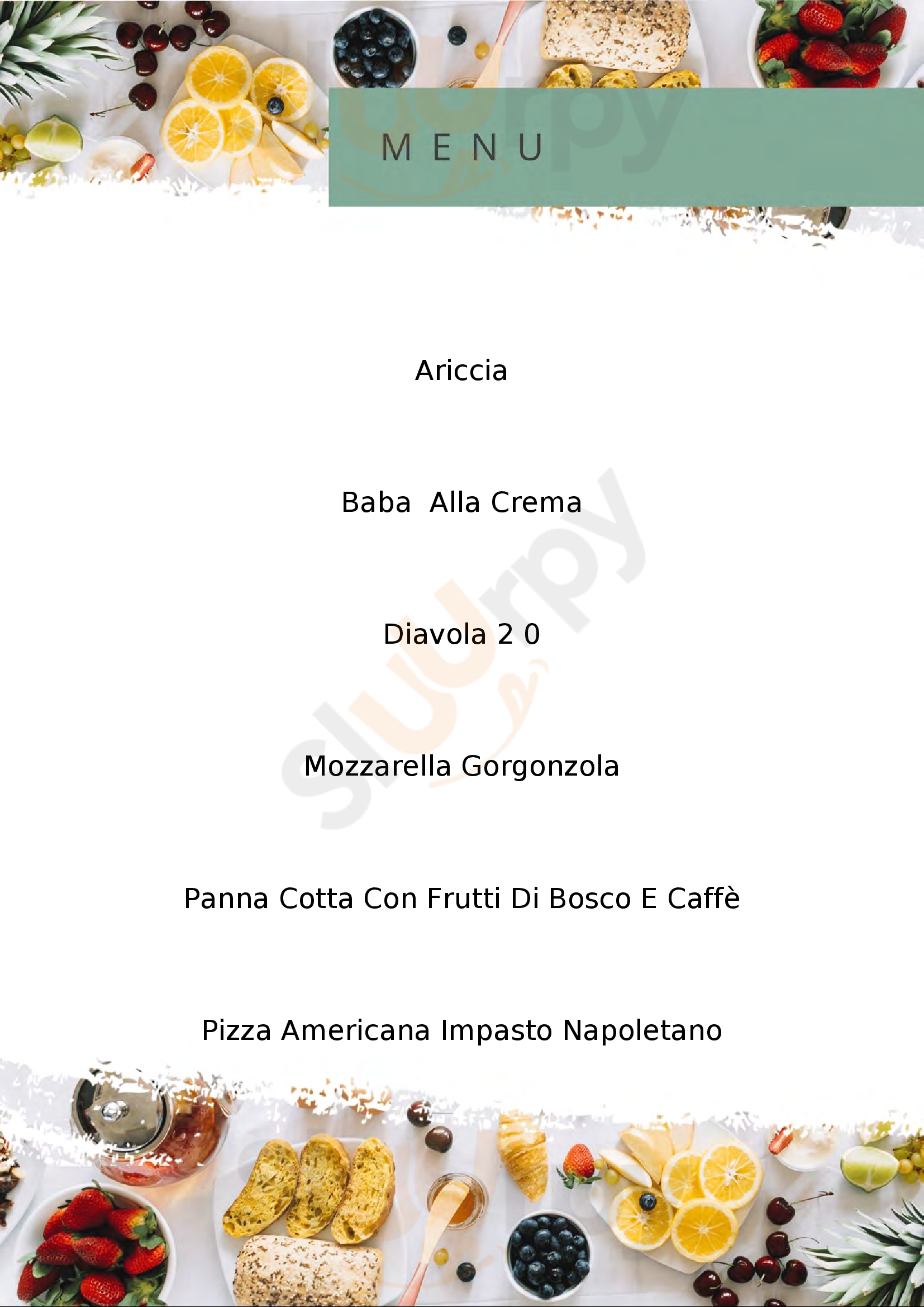 Pizzeria Mamas Castello D'Argile menù 1 pagina