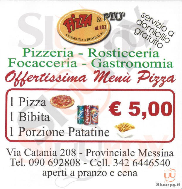 PIZZA & PIU' Messina menù 1 pagina