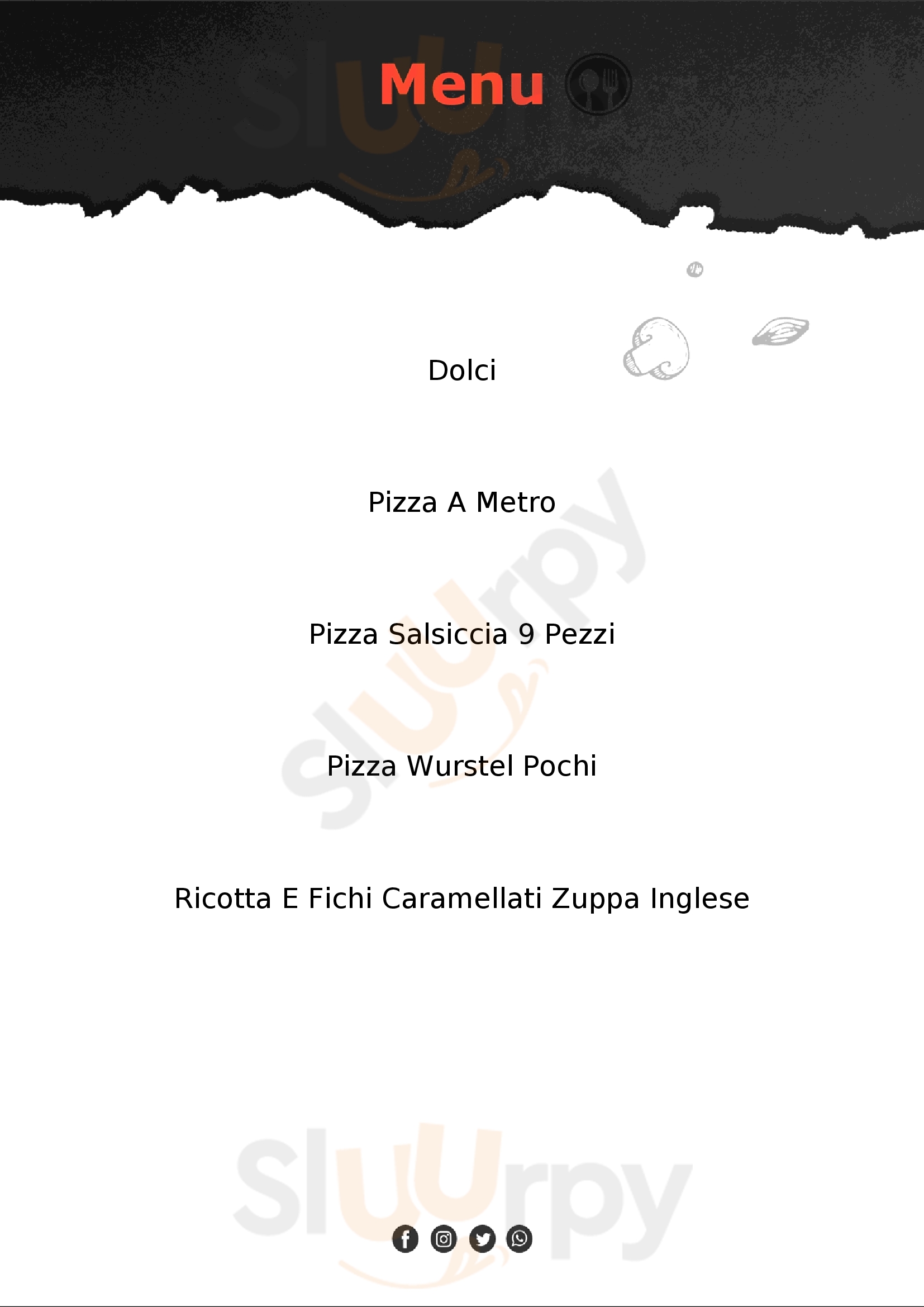 Pizzeria L'Acciughina Cervia menù 1 pagina