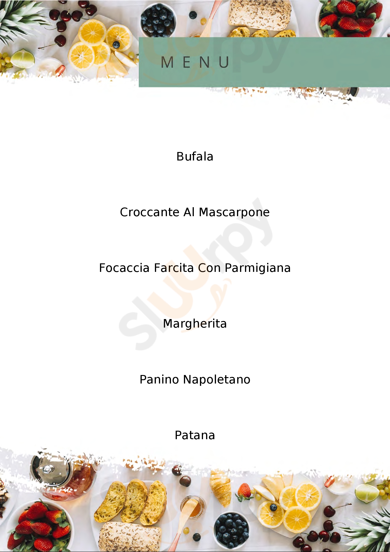 Pacio pizza's foodies Brescia menù 1 pagina