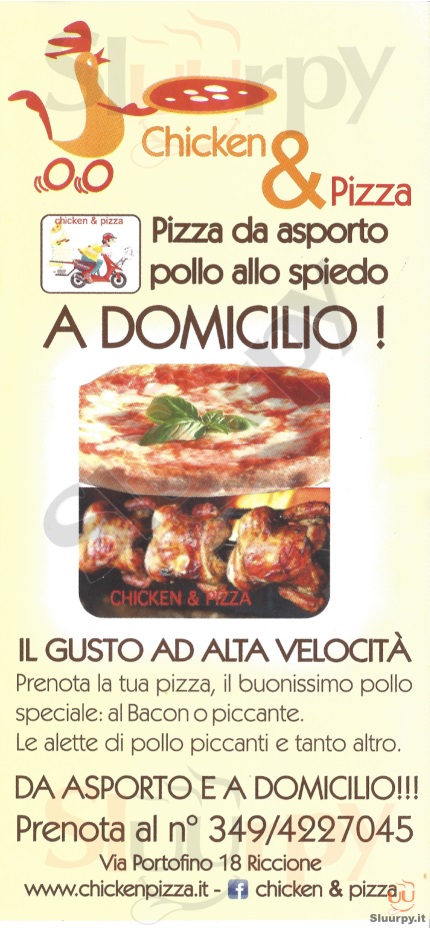CHICKEN & PIZZA Riccione menù 1 pagina