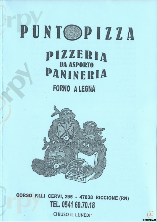 PUNTO PIZZA Riccione menù 1 pagina