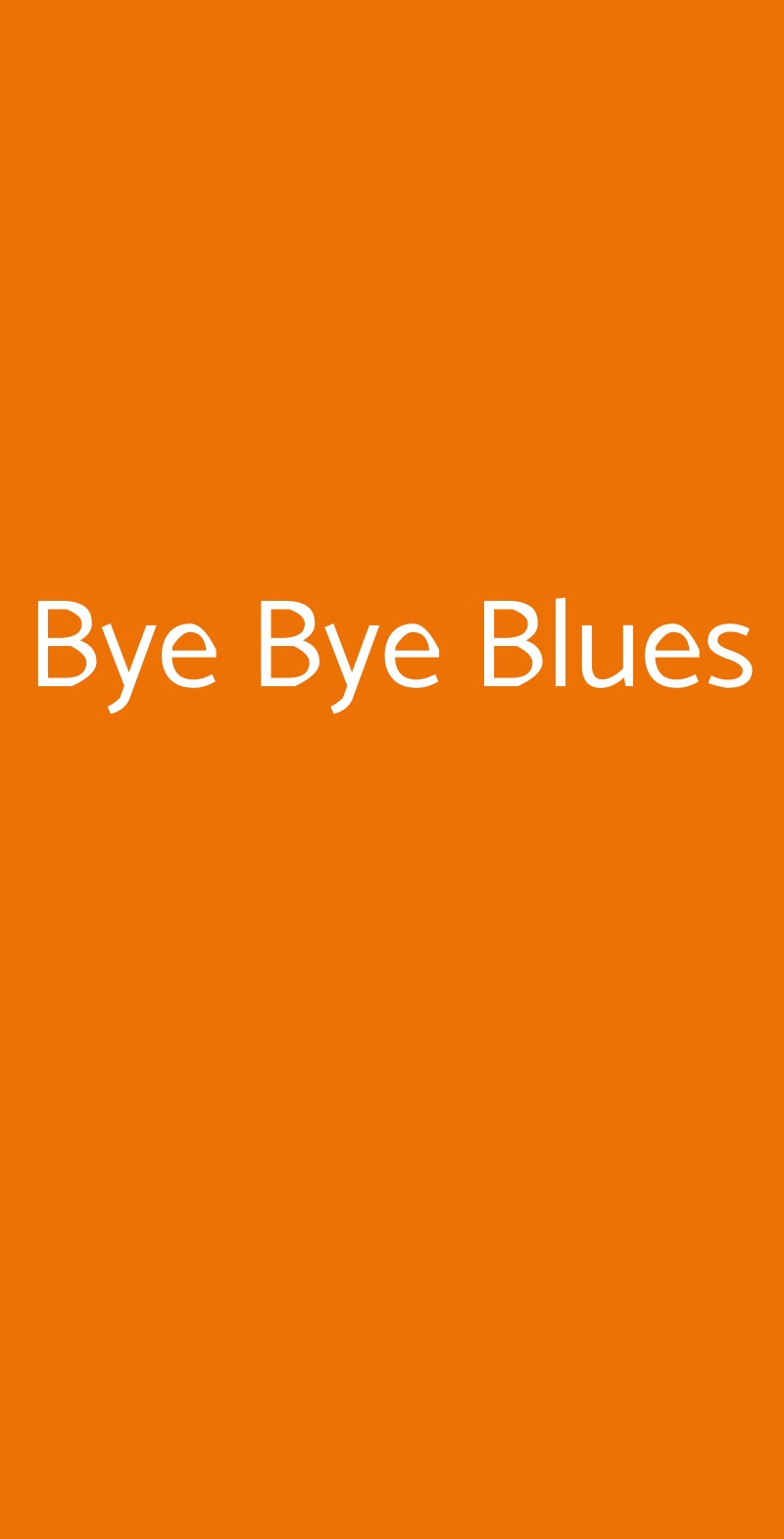 Bye Bye Blues Palermo menù 1 pagina