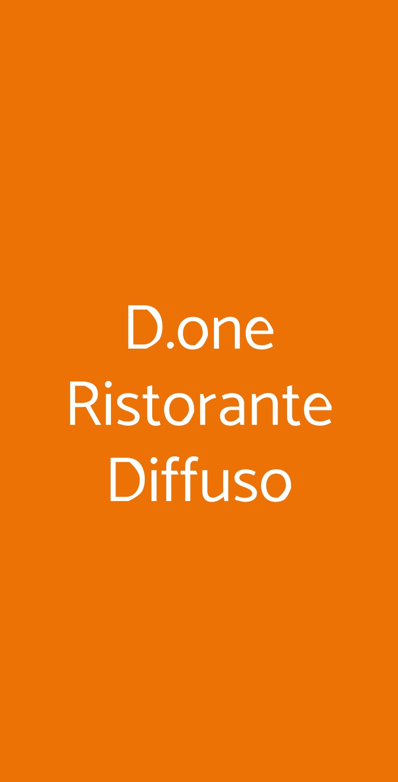 D.one Ristorante Diffuso Roseto Degli Abruzzi menù 1 pagina