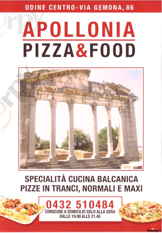 APPOLLONIA PIZZA E FOOD Udine menù 1 pagina