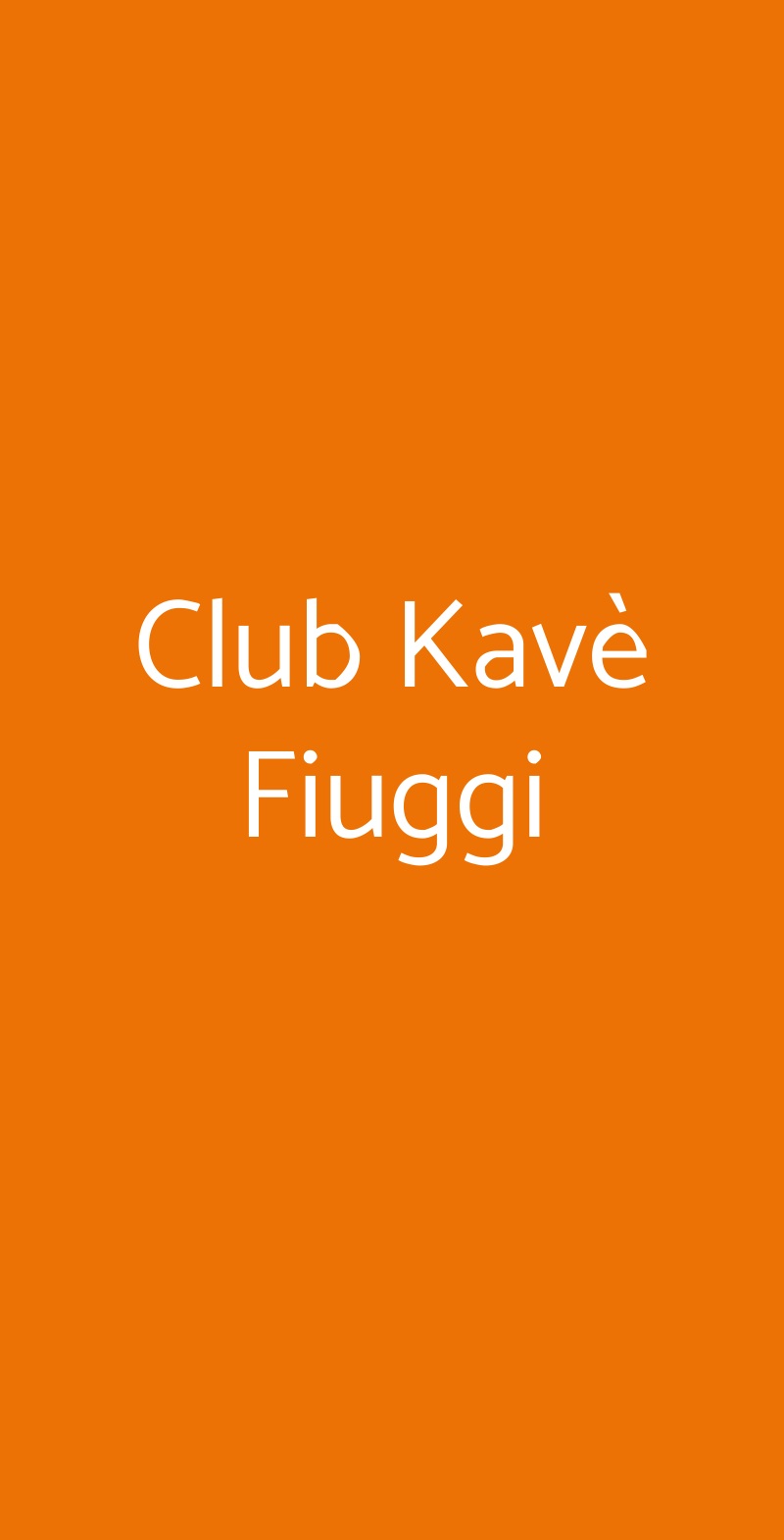 Club Kavè Fiuggi Fiuggi menù 1 pagina
