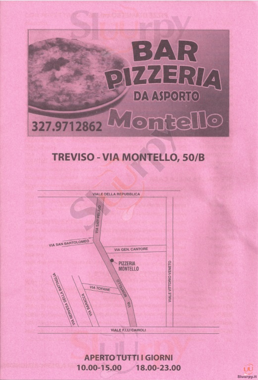 MONTELLO Treviso menù 1 pagina