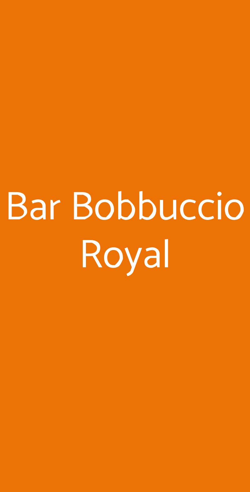 Bar Bobbuccio Royal Palermo menù 1 pagina