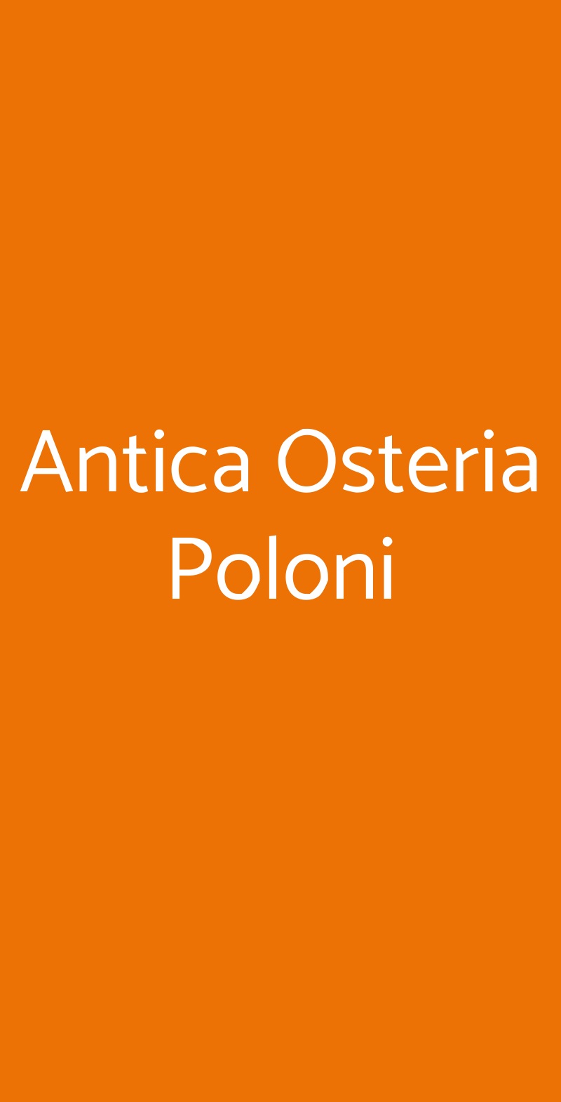 Antica Osteria Poloni Montebelluna menù 1 pagina