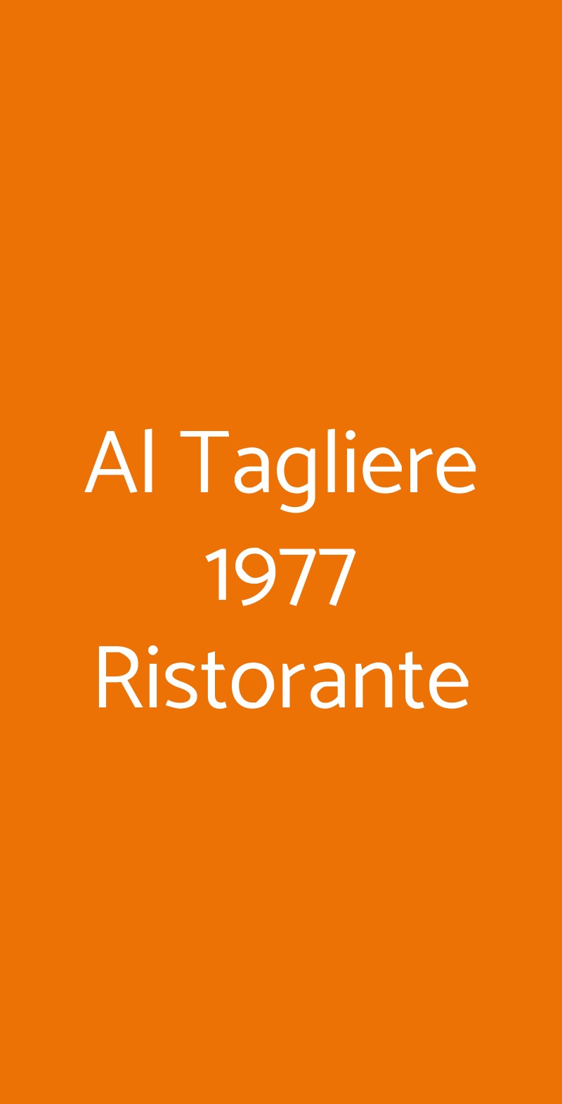 Al Tagliere 1977 Ristorante Loria menù 1 pagina