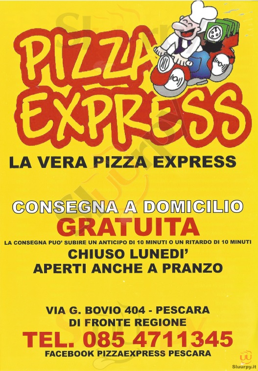PIZZA EXPRESS Pescara menù 1 pagina