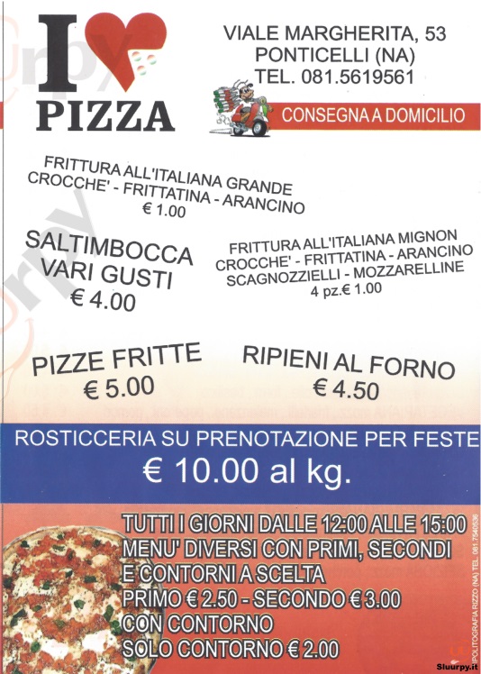 I LOVE PIZZA, Viale Margherita Napoli menù 1 pagina