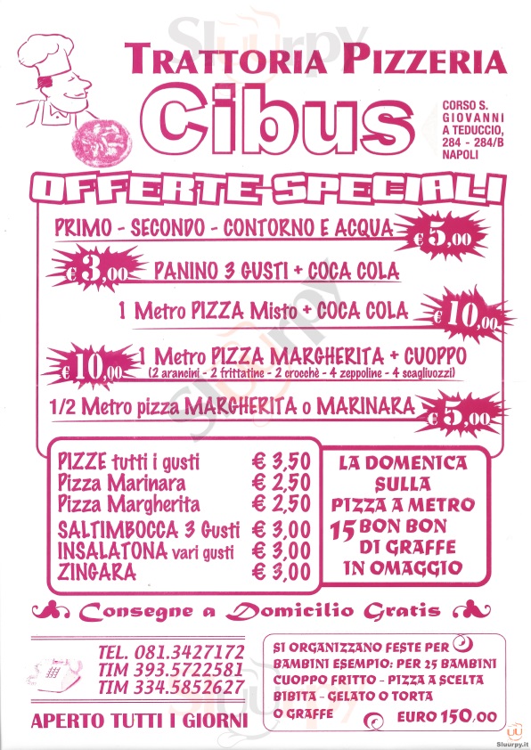CIBUS Napoli menù 1 pagina
