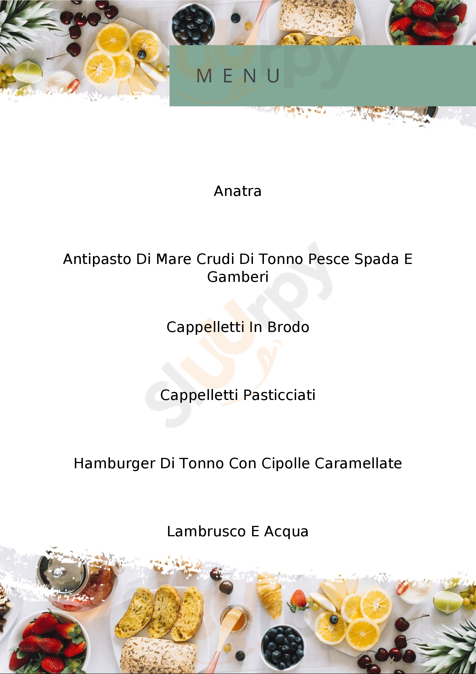 Bar Trattoria Da Antonia Parma menù 1 pagina