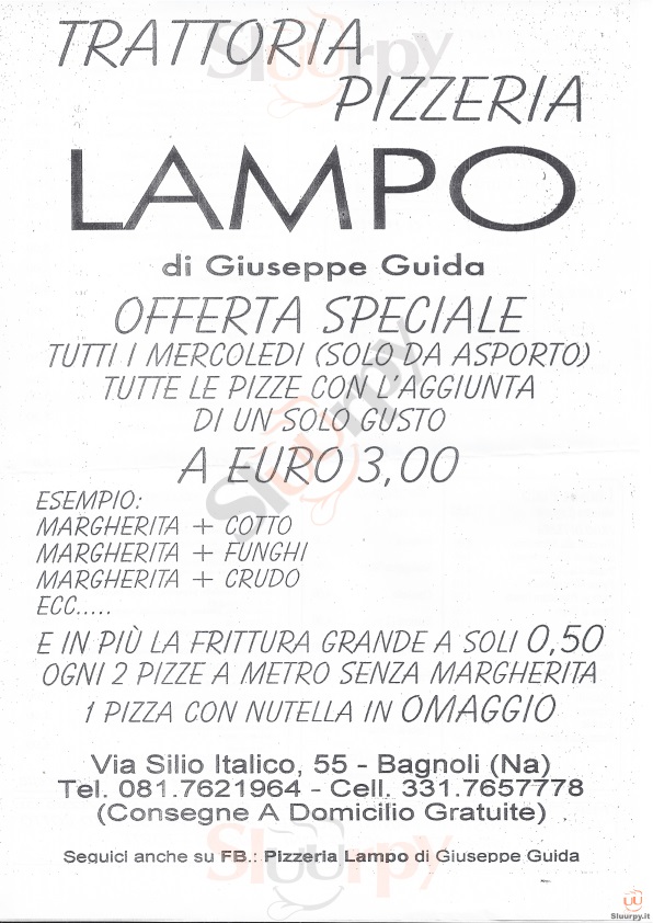 LAMPO Napoli menù 1 pagina