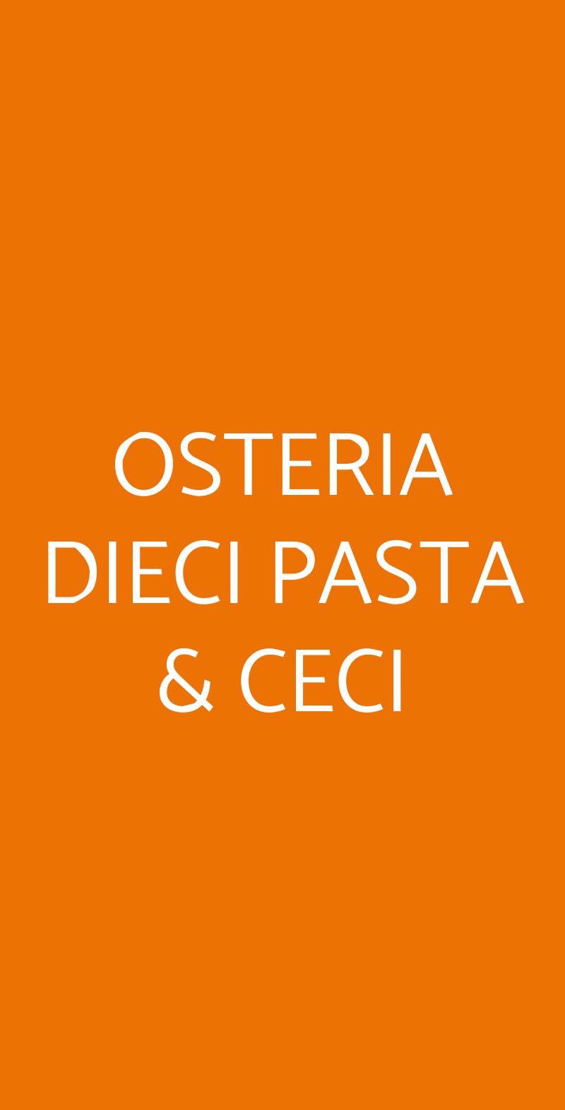 OSTERIA DIECI PASTA & CECI Napoli menù 1 pagina