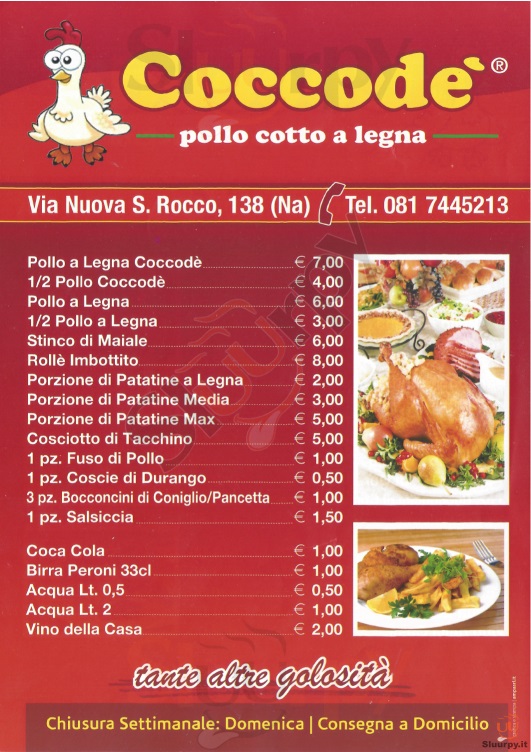 COCCODE', Via Nuova San Rocco Napoli menù 1 pagina