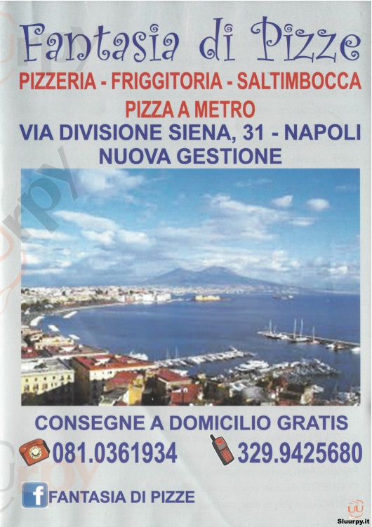FANTASIA DI PIZZE Napoli menù 1 pagina