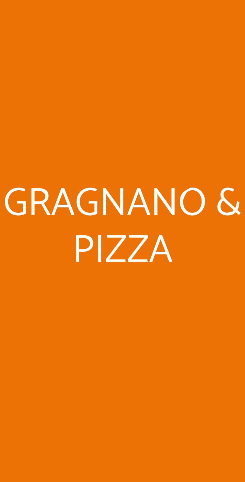 GRAGNANO & PIZZA Napoli menù 1 pagina