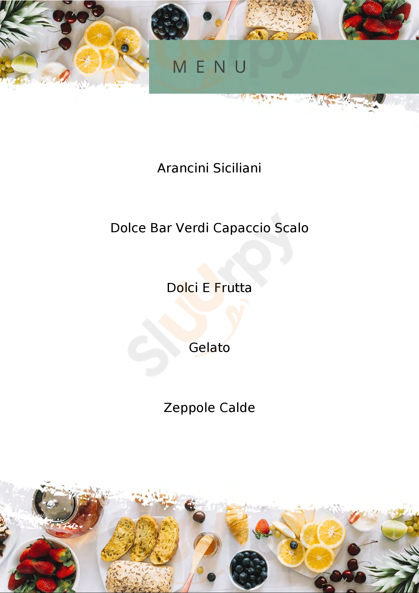 Caffè Verdi Capaccio-Paestum menù 1 pagina